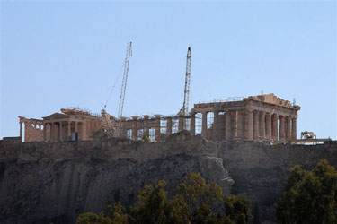 Arbeiten am Parthenon in Athen